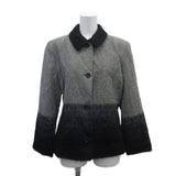 MONGRE, Gray/Black, Size 40, Stand Collar Jacket, Wool/Mohair/Nylon, Size 40, Gray/Black