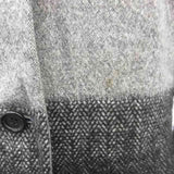 MONGRE, Gray/Black, Size 40, Stand Collar Jacket, Wool/Mohair/Nylon, Size 40, Gray/Black