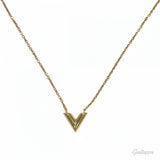 LOUIS VUITTON Louis Vuitton M61083 Essential V Necklace Gold Accessory Women's 26003861 SA Pre-owned