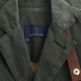 MONCLER, Navy, Size 0, Single-Breasted Tailored Blazer, Cotton/Polyester/Polyurethane, Size 0, Navy