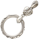 Chrome Hearts, Silver, 3.0cm x 6.0cm, Chrome Hearts Jewelry Eyewear Loop Heart Scroll Necklace Pendant Top Charm, SV925 Silver, 3.0cm x 6.0cm, Silver