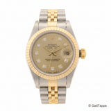ROLEX Datejust Watch 【205】 69173G Stainless Steel/Yellow Gold Silver - Engraved Automatic Champagne N10PD Dial Ladies' Watch [Used]