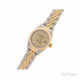 ROLEX Datejust Watch 【205】 69173G Stainless Steel/Yellow Gold Silver - Engraved Automatic Champagne N10PD Dial Ladies' Watch [Used]