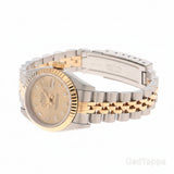 ROLEX Datejust Watch 【205】 69173G Stainless Steel/Yellow Gold Silver - Engraved Automatic Champagne N10PD Dial Ladies' Watch [Used]