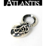 Chrome Hearts, Silver, 14mm x 18mm, Chrome Hearts Jewelry Heart Pendant Charm, SV925 Sterling Silver, 27mm, Silver
