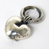 Chrome Hearts, Silver, 14mm x 18mm, Chrome Hearts Jewelry Heart Pendant Charm, SV925 Sterling Silver, 27mm, Silver