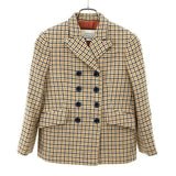 Gucci, Beige, Size 38, Houndstooth Square Double-Breasted Jacket, Wool, 38, Beige