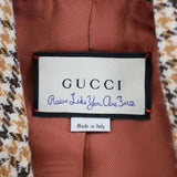 Gucci, Beige, Size 38, Houndstooth Square Double-Breasted Jacket, Wool, 38, Beige