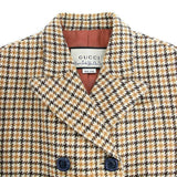 Gucci, Beige, Size 38, Houndstooth Square Double-Breasted Jacket, Wool, 38, Beige