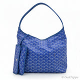 Goyard Boheme Hobo Bag PM Tote Bag Herringbone Logo with Pouch Blue A Rank go13282gh - Pre-owned