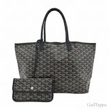 Goyard Saint Louis PM Tote Bag, Herringbone Pattern, Pouch, Black (go19239gg) - Pre-owned