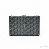 Goyard Minodiere Trunk Shoulder Bag, Gray Coated Canvas, Women's Shoulder Bag - Pre-owned