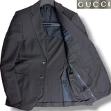 Gucci, Black, Size 46, GG Pattern Lined Hopsack Tailored Jacket, 46, Black