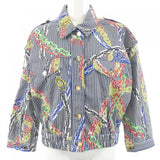 Louis Vuitton, Navy/White, Size 40, Women's Jacket, 40, Navy/White