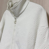 Louis Vuitton, White, Size M, Men's LVSE Monogram Fleece Track Jacket, Polyester/Nylon/Cotton, M, White