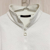 Louis Vuitton, White, Size M, Men's LVSE Monogram Fleece Track Jacket, Polyester/Nylon/Cotton, M, White