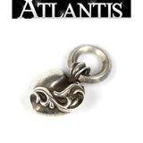 Chrome Hearts, Silver, 11mm x 16mm, Chrome Hearts Jewelry Heart Pendant Charm, SV925 Sterling Silver, 22mm, Silver