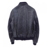 Louis Vuitton, Black, Size 48, Vintage Effect Leather Track Top Jacket, Lamb Leather, 48, Black
