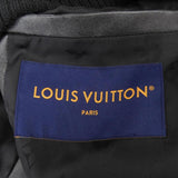 Louis Vuitton, Black, Size 48, Vintage Effect Leather Track Top Jacket, Lamb Leather, 48, Black