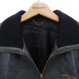 Louis Vuitton, Black, Size 48, Vintage Effect Leather Track Top Jacket, Lamb Leather, 48, Black