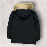 Canada Goose Jasper 3438JM, Black, Size L, Down Jacket with Fur Trim, Polyester Wool, Size L, Black