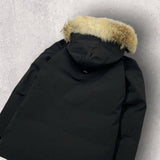 Canada Goose Jasper 3438JM, Black, Size L, Down Jacket with Fur Trim, Polyester Wool, Size L, Black