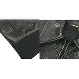 Gucci, Black, Size 36, GG Leather Jacket Blouson, Sheepskin Leather, 36, Black