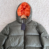 Prada, Khaki, Size L, 2-Way Hooded Down Coat, L, Khaki