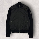 Moncler One-Point Knit-Panel, Black, Size L, Jacket, Wool Nylon, Size L, Black