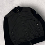 Moncler One-Point Knit-Panel, Black, Size L, Jacket, Wool Nylon, Size L, Black