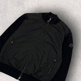 Moncler One-Point Knit-Panel, Black, Size L, Jacket, Wool Nylon, Size L, Black