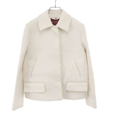 Gucci, Ivory, Size 36, Textured Jacket, Polyester Cotton Nylon Blend, 36, Ivory