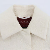 Gucci, Ivory, Size 36, Textured Jacket, Polyester Cotton Nylon Blend, 36, Ivory