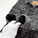 Louis Vuitton, Black, Size 38 (M), Women's Monogram Denim Jacket, Cotton, 38, Black