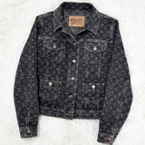 Louis Vuitton, Black, Size 38 (M), Women's Monogram Denim Jacket, Cotton, 38, Black