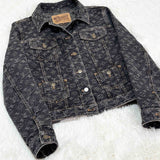 Louis Vuitton, Black, Size 38 (M), Women's Monogram Denim Jacket, Cotton, 38, Black