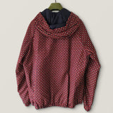 Gucci All-Over Web Print, Navy/Red/Beige/Green, Size 50, Hooded Jacket, Nylon/Polyester, Size 50, Navy/Red/Beige/Green