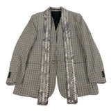 Louis Vuitton, Multicolor, Size 38, Women's Gun Club Check Collarless Jacket, Wool, 38, Multicolor