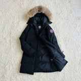 Canada Goose Shelburne Parka, Black, Size S, Women's Long Down Coat, Polyester Cotton Nylon Down Feather Coyote Fur, Size S, Black