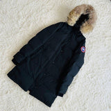 Canada Goose Shelburne Parka, Black, Size S, Women's Long Down Coat, Polyester Cotton Nylon Down Feather Coyote Fur, Size S, Black