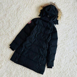 Canada Goose Shelburne Parka, Black, Size S, Women's Long Down Coat, Polyester Cotton Nylon Down Feather Coyote Fur, Size S, Black