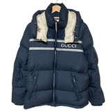 Gucci Logo 794822, Navy, Size 46, Men's Hooded Down Jacket, Size 46, Navy