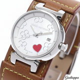 Louis Vuitton Q121A Tambour Lovely Heart Date Quartz Women's Watch - Pre-Owned