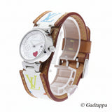 Louis Vuitton Q121A Tambour Lovely Heart Date Quartz Women's Watch - Pre-Owned