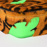 Chrome Hearts, Brown x Green, 24cm x 7cm x 16.5cm, Chrome Hearts Jewelry Case Cheetah Print Dagger Design, Leather / Calf Hair / Sterling Silver 925, 24cm x 7cm x 16.5cm, Brown x Green