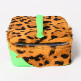 Chrome Hearts, Brown x Green, 24cm x 7cm x 16.5cm, Chrome Hearts Jewelry Case Cheetah Print Dagger Design, Leather / Calf Hair / Sterling Silver 925, 24cm x 7cm x 16.5cm, Brown x Green