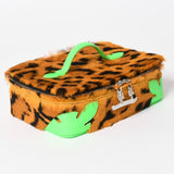 Chrome Hearts, Brown x Green, 24cm x 7cm x 16.5cm, Chrome Hearts Jewelry Case Cheetah Print Dagger Design, Leather / Calf Hair / Sterling Silver 925, 24cm x 7cm x 16.5cm, Brown x Green