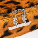 Chrome Hearts, Brown x Green, 24cm x 7cm x 16.5cm, Chrome Hearts Jewelry Case Cheetah Print Dagger Design, Leather / Calf Hair / Sterling Silver 925, 24cm x 7cm x 16.5cm, Brown x Green