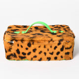 Chrome Hearts, Brown x Green, 24cm x 7cm x 16.5cm, Chrome Hearts Jewelry Case Cheetah Print Dagger Design, Leather / Calf Hair / Sterling Silver 925, 24cm x 7cm x 16.5cm, Brown x Green