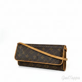 Louis Vuitton Pochette Twin GM Clutch Bag/2-Way Shoulder Bag, Monogram Brown, M51852, Women's - Pre-owned